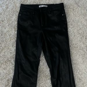 Zara Leather Flared Pants